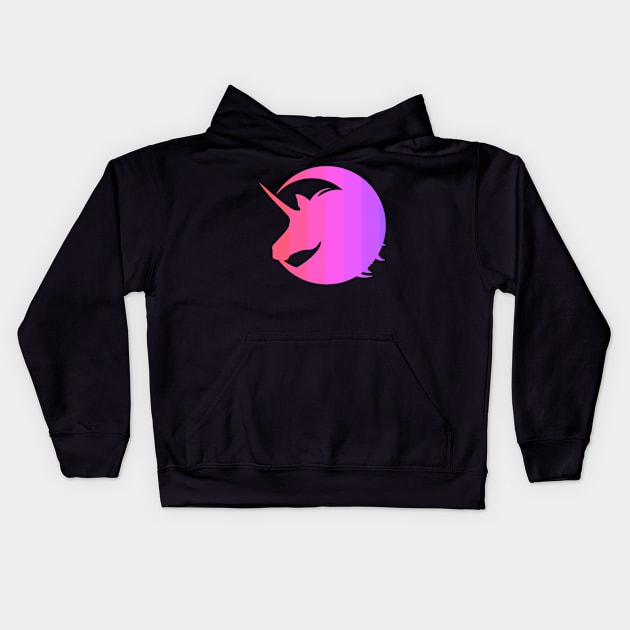 Bubblegum Unicorn Moon Kids Hoodie by Not Meow Designs 